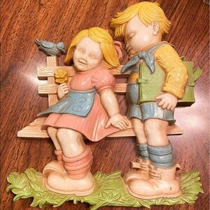 Vintage 1977  Young Children Plaque Wall Hangings